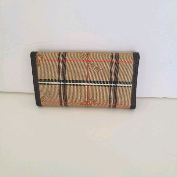 Stardust 3 Hooks Key Case Wallet Holder Brown Canvas Leather Small Plaid Retro - Picture 2 of 6